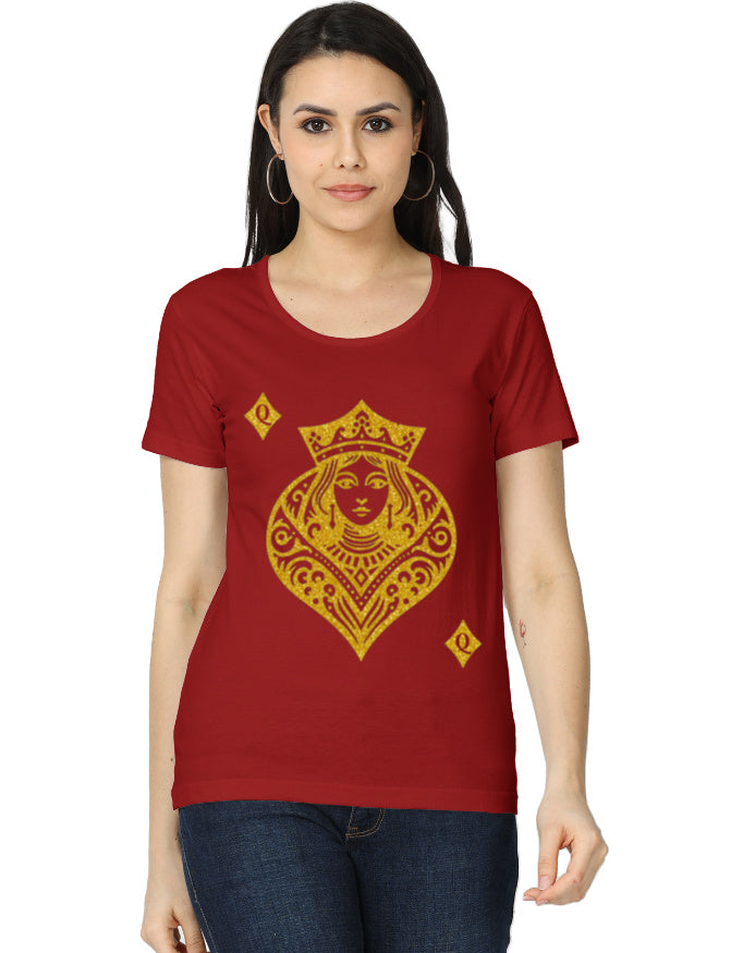 Women's Classic T-Shirt – Card Queen Diamond Red GlowZonePrints