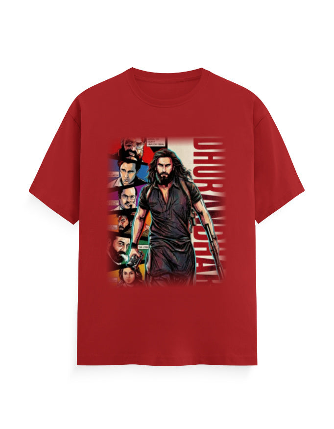 Unisex Crew T-Shirt - Dhurandhar(B) Red GlowZonePrints