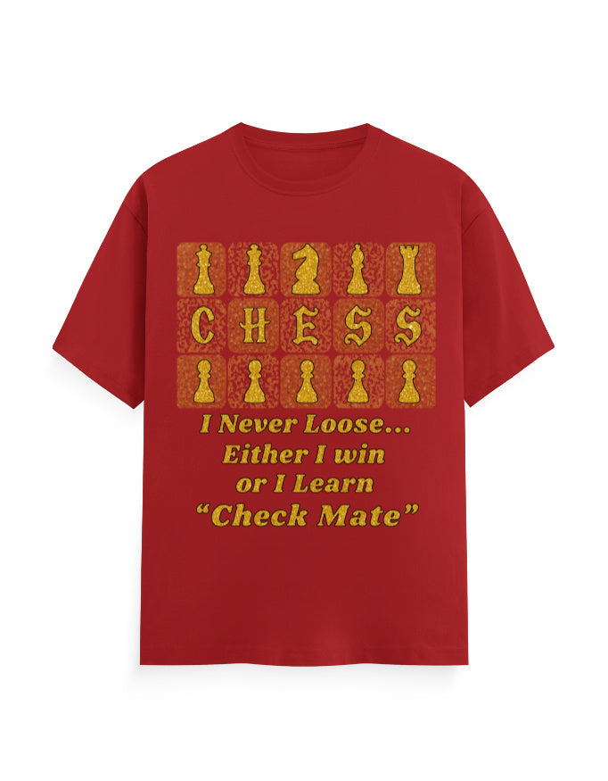 Unisex Classic Crew T-Shirt – Chess (Gold Edition) Red GlowZonePrints