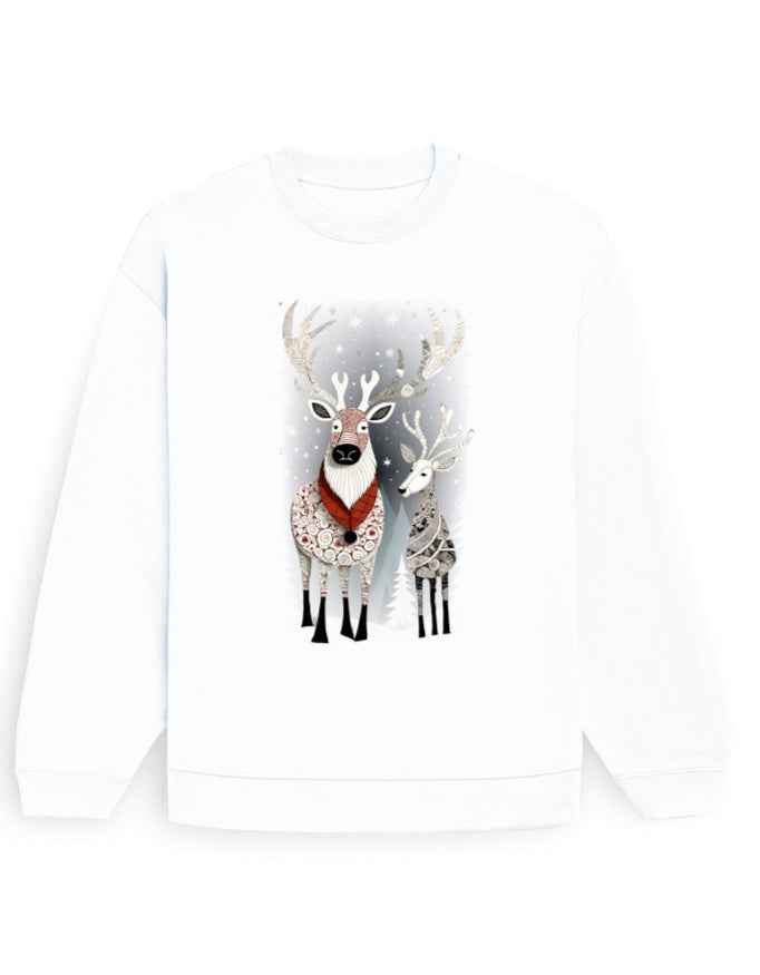 Unisex Oversized Sweatshirt Reindeer | UH35