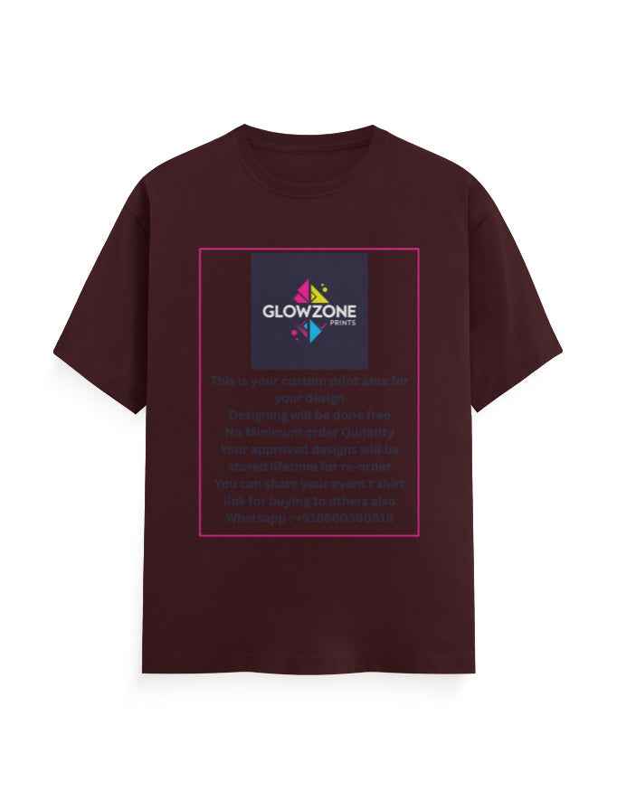 Unisex Classic Crew T-Shirt (Custom Print) Maroon GlowZonePrints
