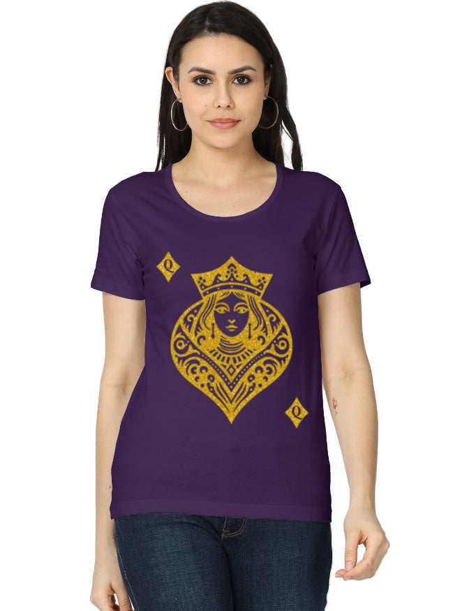 Women's Classic T-Shirt – Card Queen Diamond Purple GlowZonePrints