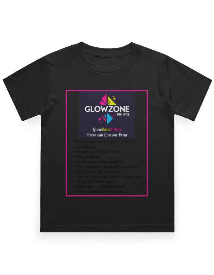 Boy's Crew Neck T-Shirt | UC21 (Custom Print)-1 Black GlowZonePrints