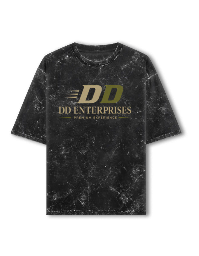 Acid Washed Oversized Tee - DD Enterprises Black GlowZonePrints