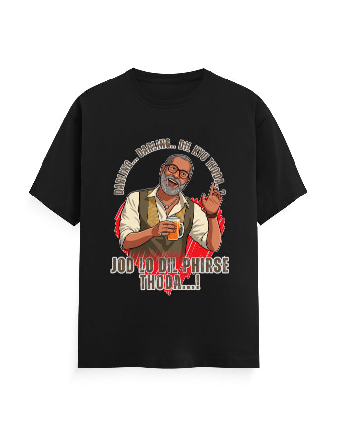 Unisex Classic Crew T-Shirt – Darling Darling Dil Kyu Thoda.? Black GlowZonePrints