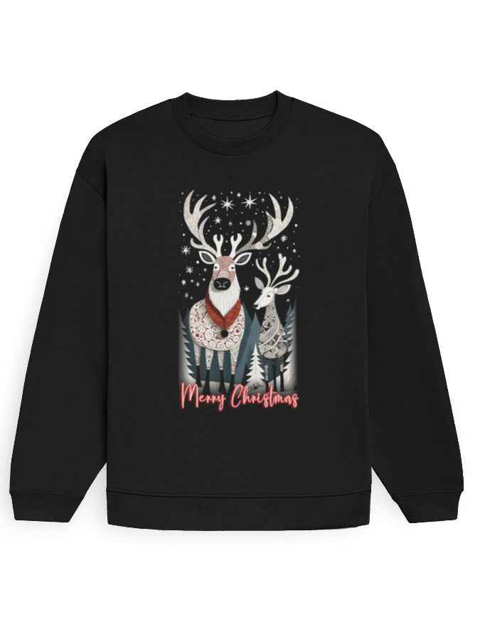 Unisex Oversized Sweatshirt Reindeer –Merry Christmas Edition | UH35
