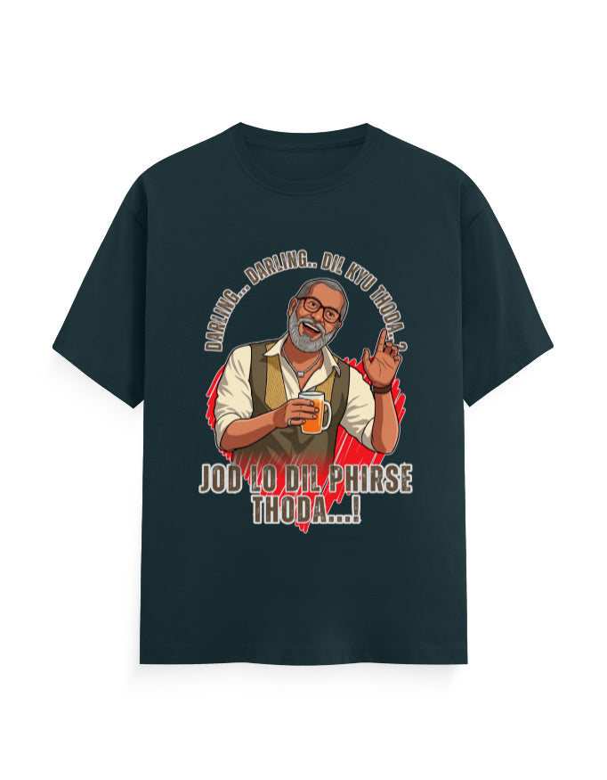 Unisex Classic Crew T-Shirt – Darling Darling Dil Kyu Thoda.? Petrol Blue GlowZonePrints