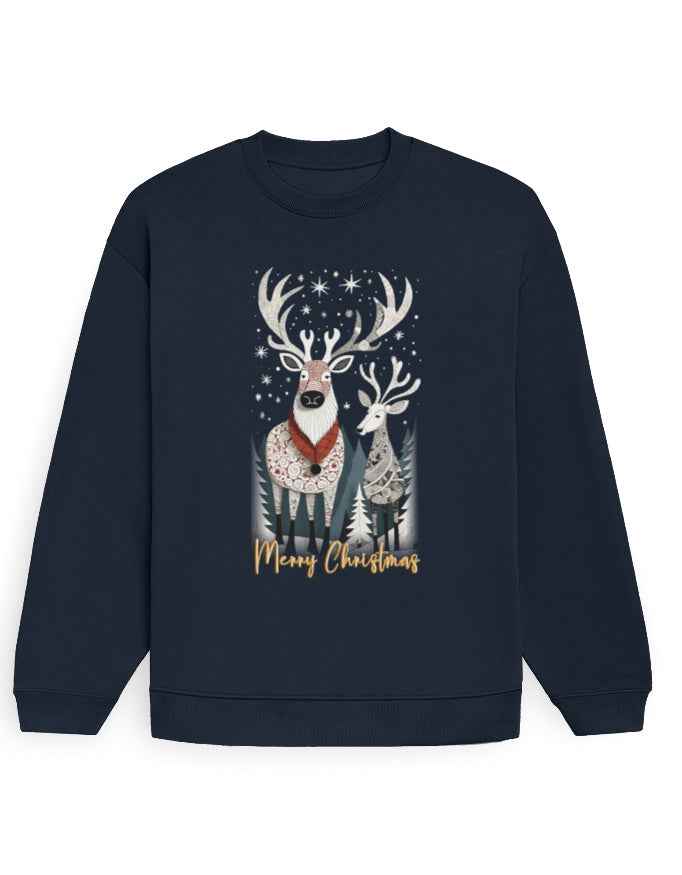 Unisex Oversized Sweatshirt Reindeer β Merry Christmas Edition | UH35