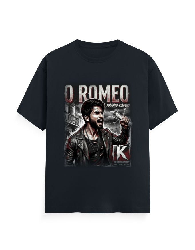 Unisex Classic Crew T-Shirt - O Romeo-Retro Navy Blue GlowZonePrints
