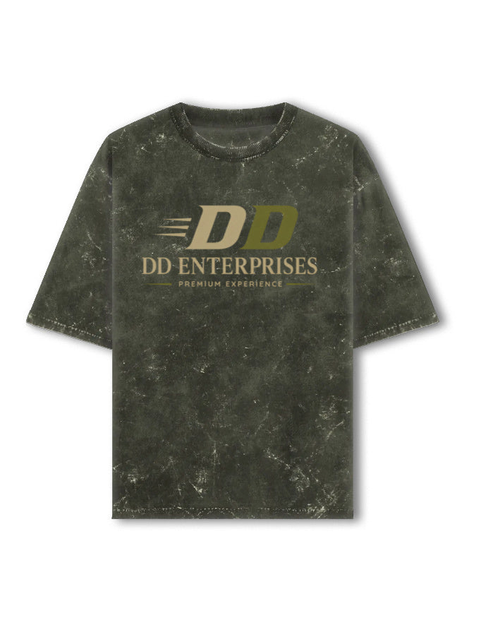 Acid Washed Oversized Tee - DD Enterprises Olive Green GlowZonePrints