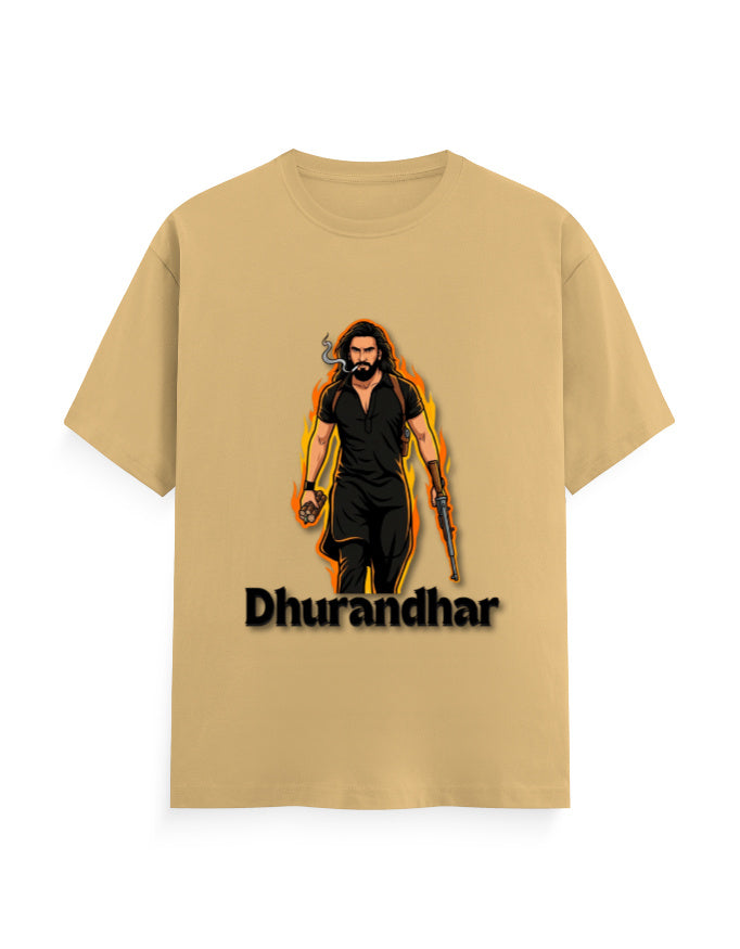 Unisex Crew T-Shirt - Dhurandhar(A) Beige GlowZonePrints