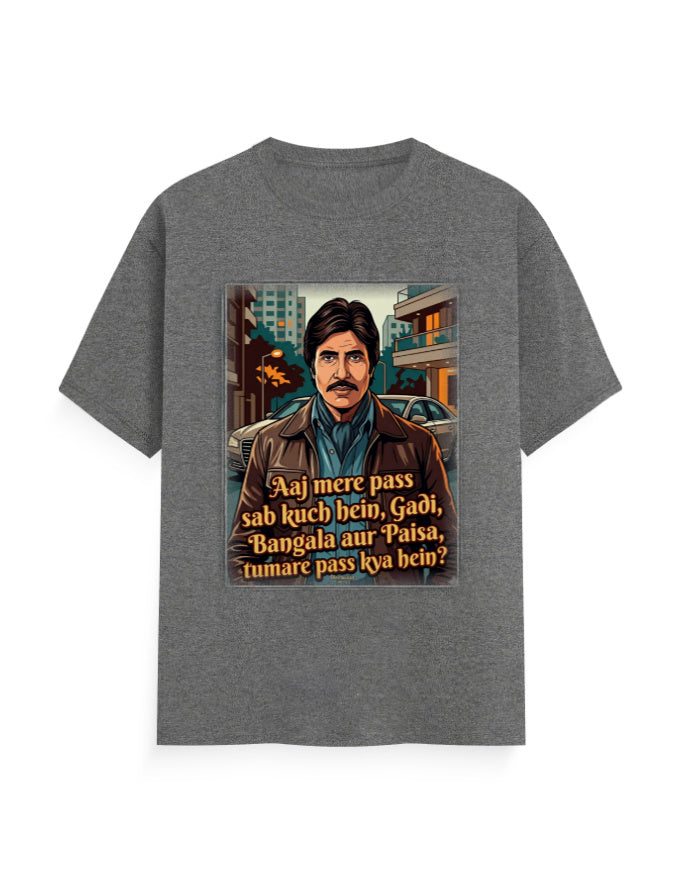 Unisex Classic Crew T-Shirt - Dewaar 1975 Charcoal Melange GlowZonePrints