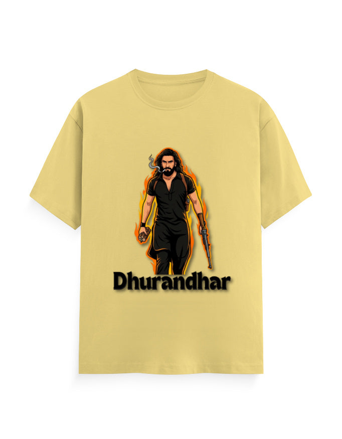 Unisex Crew T-Shirt - Dhurandhar(A) Yellow GlowZonePrints