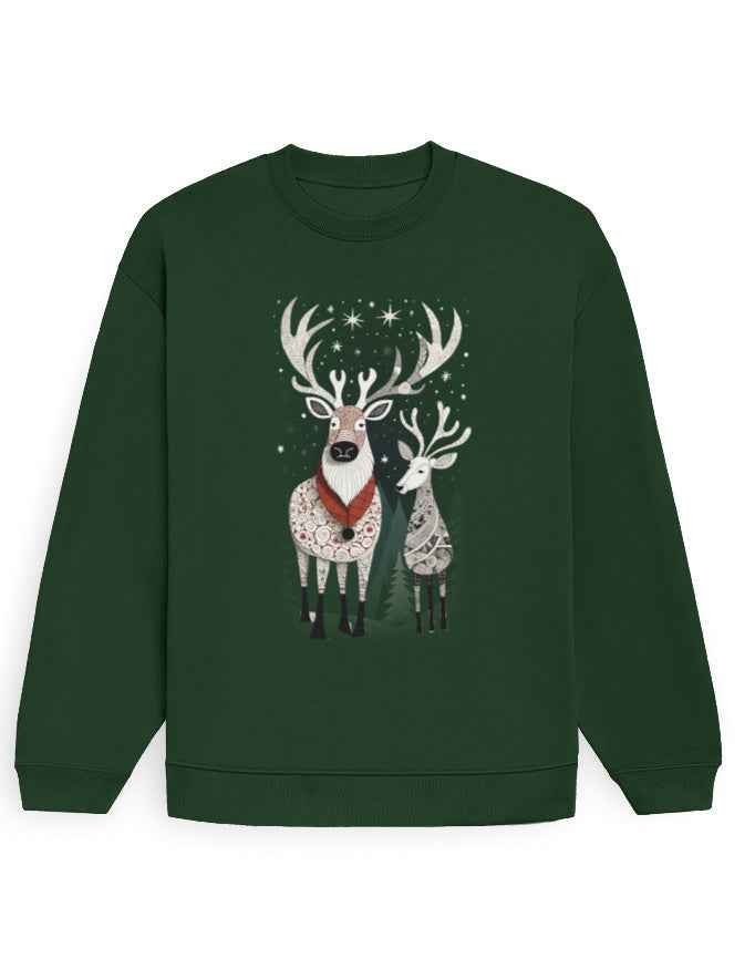 Unisex Oversized Sweatshirt Reindeer | UH35