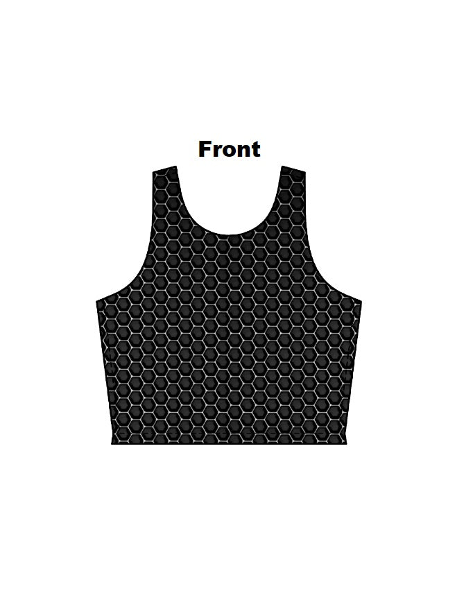 Women's AOP Sports Crop Top – Carbon Hex Performance Pattern GlowZonePrints