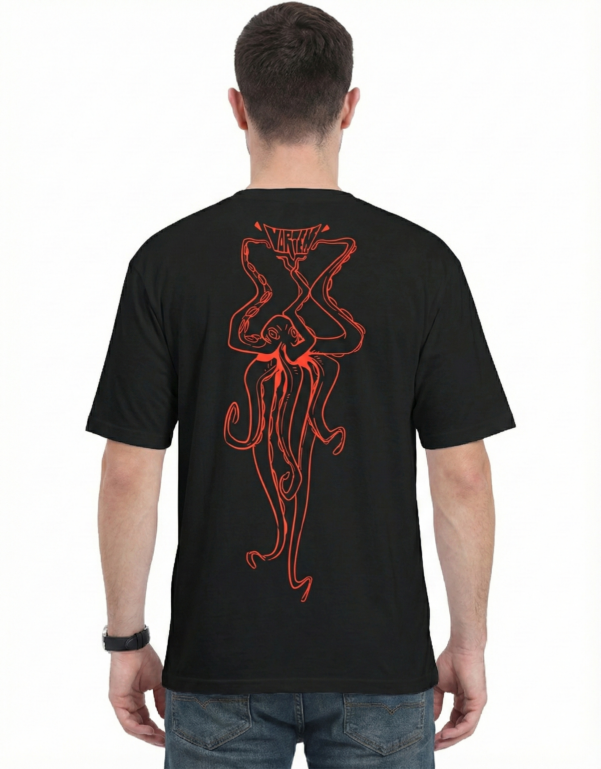 VORTEX AOP (All Over Print) Unisex Oversized Tee (Only Back) White GlowZonePrints (Custom)