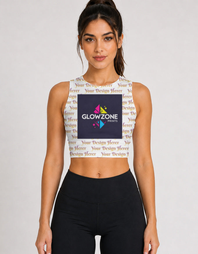 Women's AOP Sports Crop Top – Custom All-Over Print GlowZonePrints