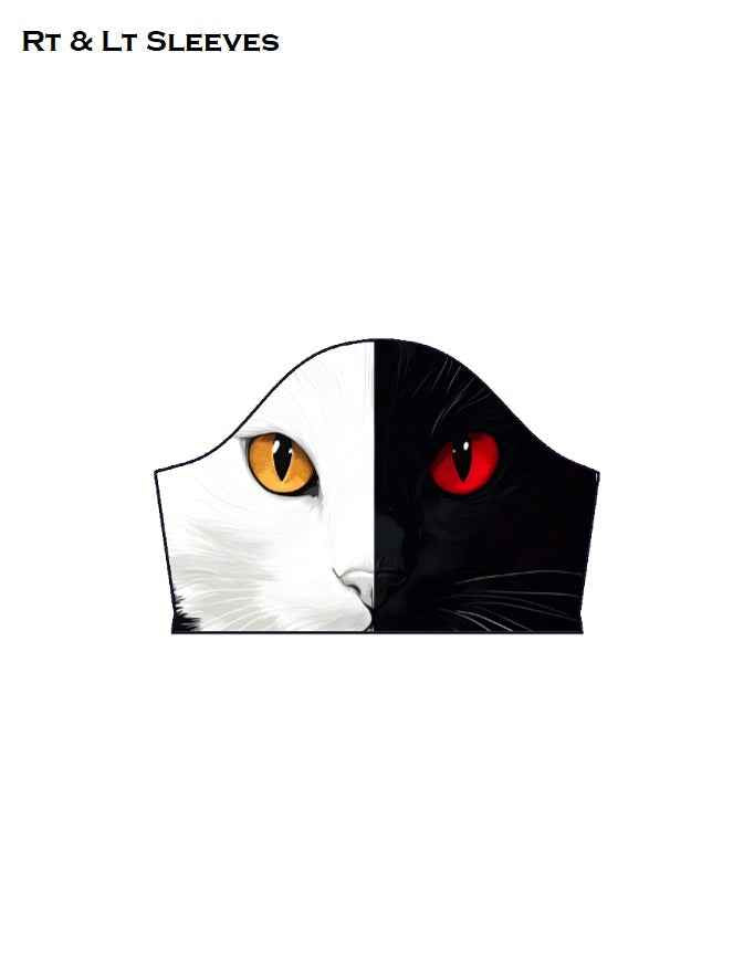 Black and White Cat AOP A line Dress