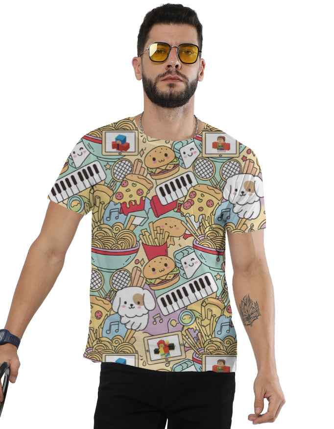 Abstract Food Music AOP(All Over Print) T-Shirt