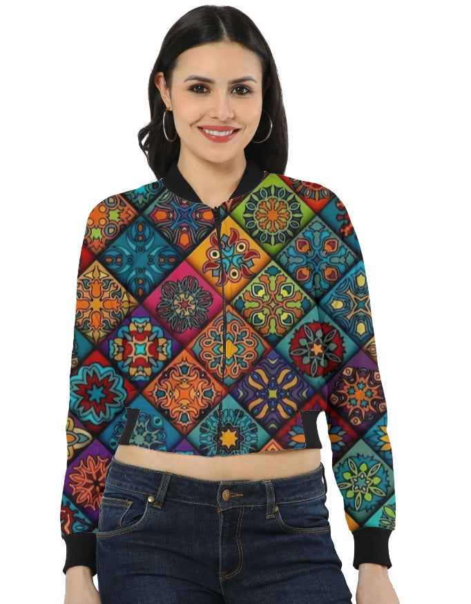 Geometric Design Women's AOP Bomber Jacket