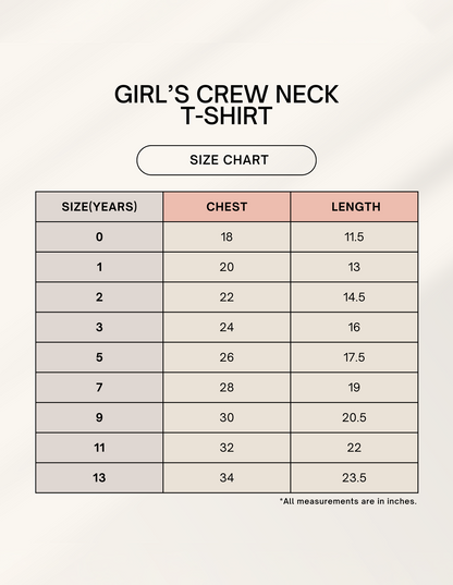 Girl's Crew Neck T-Shirt (Custom Print)