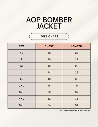 Custom AOP(All Over Print) Bomber Jacket GlowZonePrints