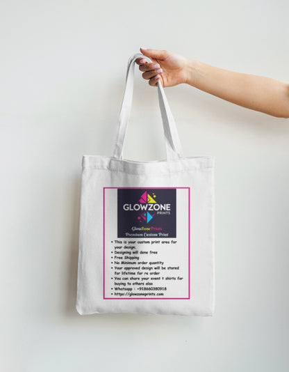 Tote Bag Non Zipper (Custom Print) GlowZonePrints