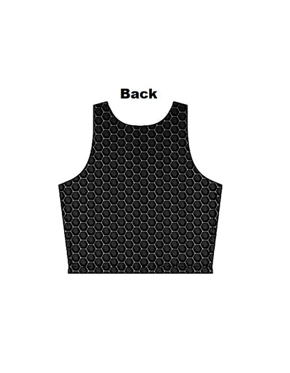 Women's AOP Sports Crop Top – Carbon Hex Performance Pattern GlowZonePrints