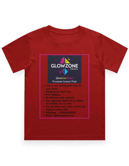 Boy's Crew Neck T-Shirt | UC21 (Custom Print)-1 Red GlowZonePrints