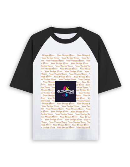 Unisex Oversized Raglan T-Shirt – Custom Print Black White GlowZonePrints