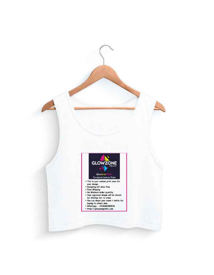 Female Crop Tank | FC40 (Custom Print) White GlowZonePrints