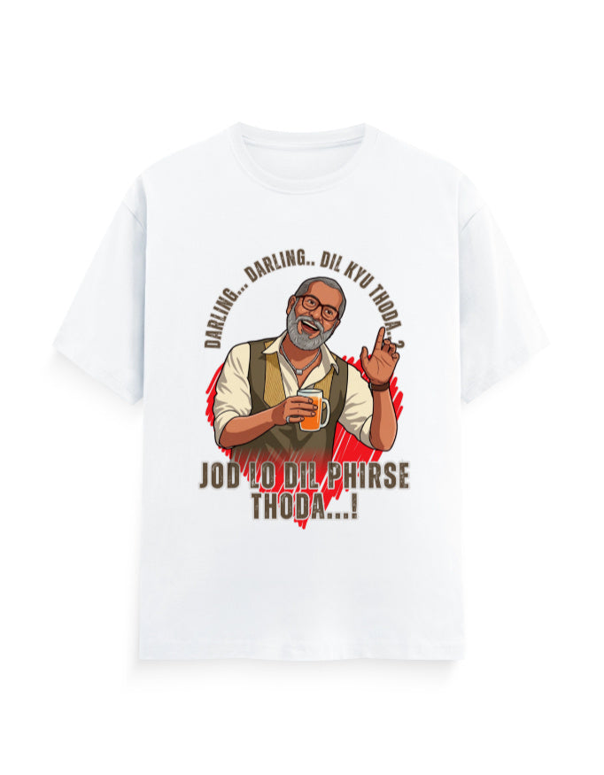 Unisex Classic Crew T-Shirt – Darling Darling Dil Kyu Thoda.? White GlowZonePrints