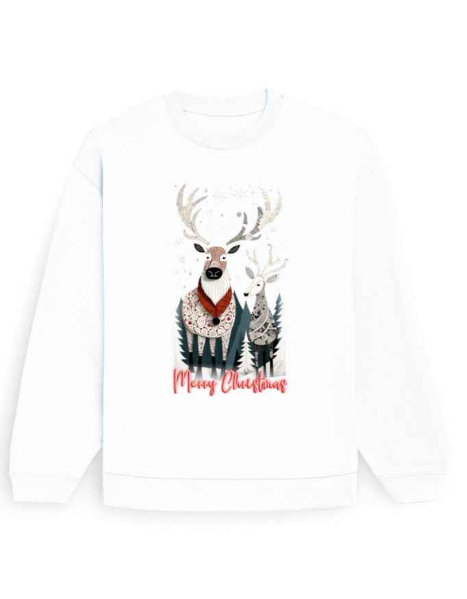 Unisex Oversized Sweatshirt Reindeer –Merry Christmas Edition | UH35