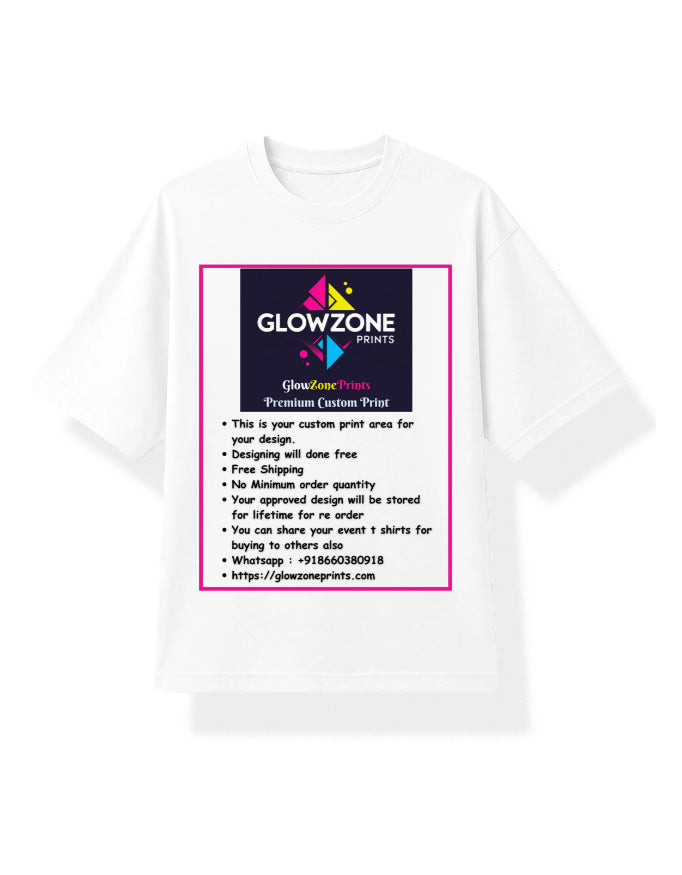 Unisex Oversized Jersey T-Shirt – Custom Print Edition White GlowZonePrints