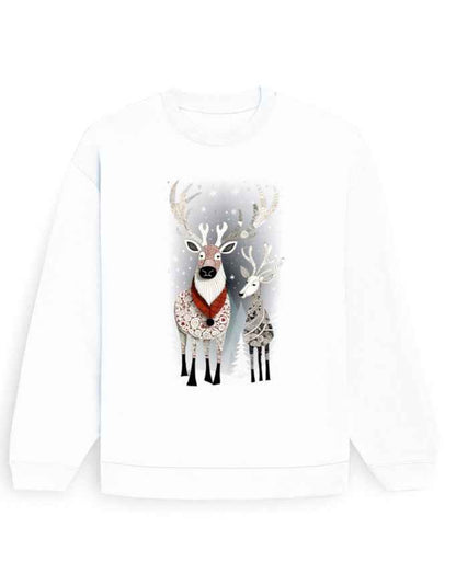 Unisex Oversized Sweatshirt Reindeer | UH35