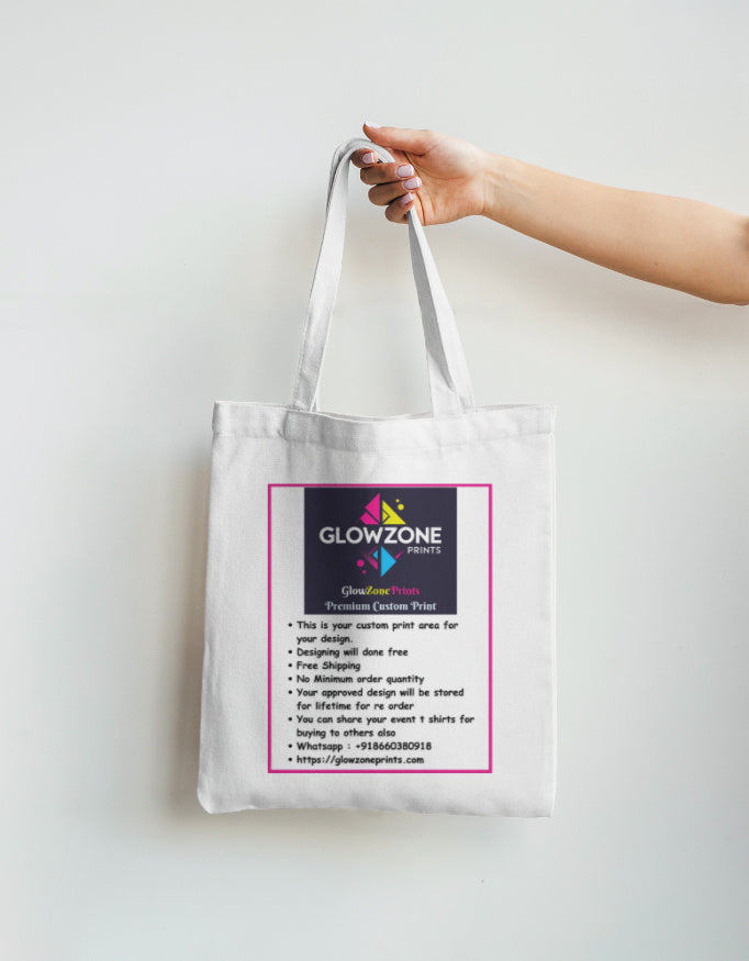 Tote Bag Non Zipper (Custom Print) White Standard GlowZonePrints