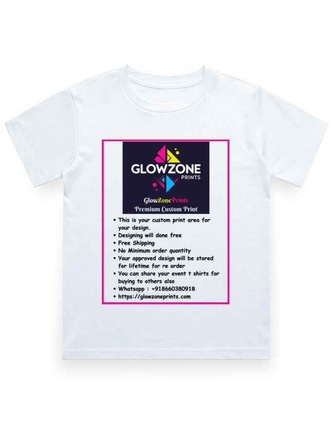 Boy's Crew Neck T-Shirt | UC21 (Custom Print)-1 White GlowZonePrints