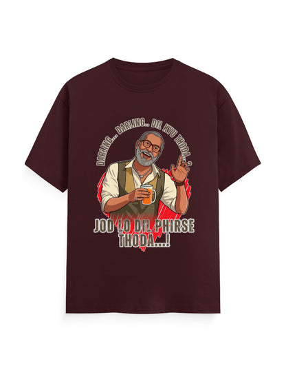 Unisex Classic Crew T-Shirt – Darling Darling Dil Kyu Thoda.? Maroon GlowZonePrints