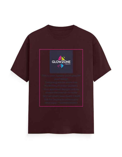 Unisex Classic Crew T-Shirt (Custom Print) Maroon GlowZonePrints