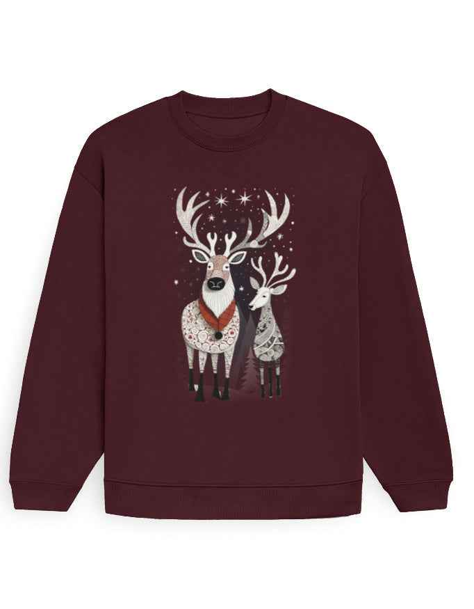 Unisex Oversized Sweatshirt Reindeer | UH35