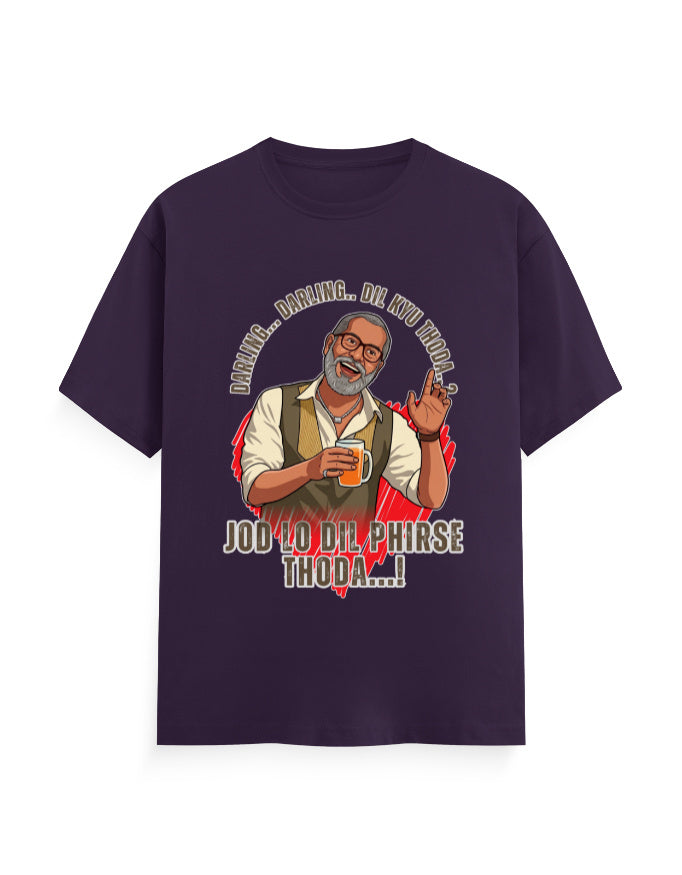 Unisex Classic Crew T-Shirt – Darling Darling Dil Kyu Thoda.? Purple GlowZonePrints