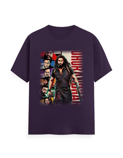 Unisex Crew T-Shirt - Dhurandhar(B) Purple GlowZonePrints
