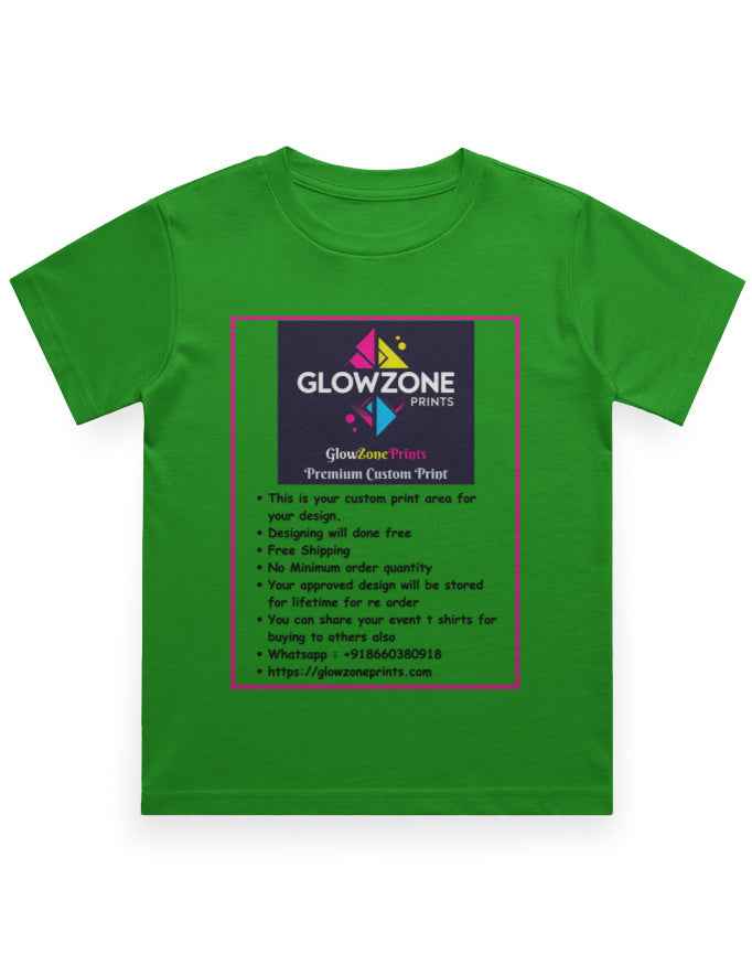 Boy's Crew Neck T-Shirt | UC21 (Custom Print)-1 Flag Green GlowZonePrints