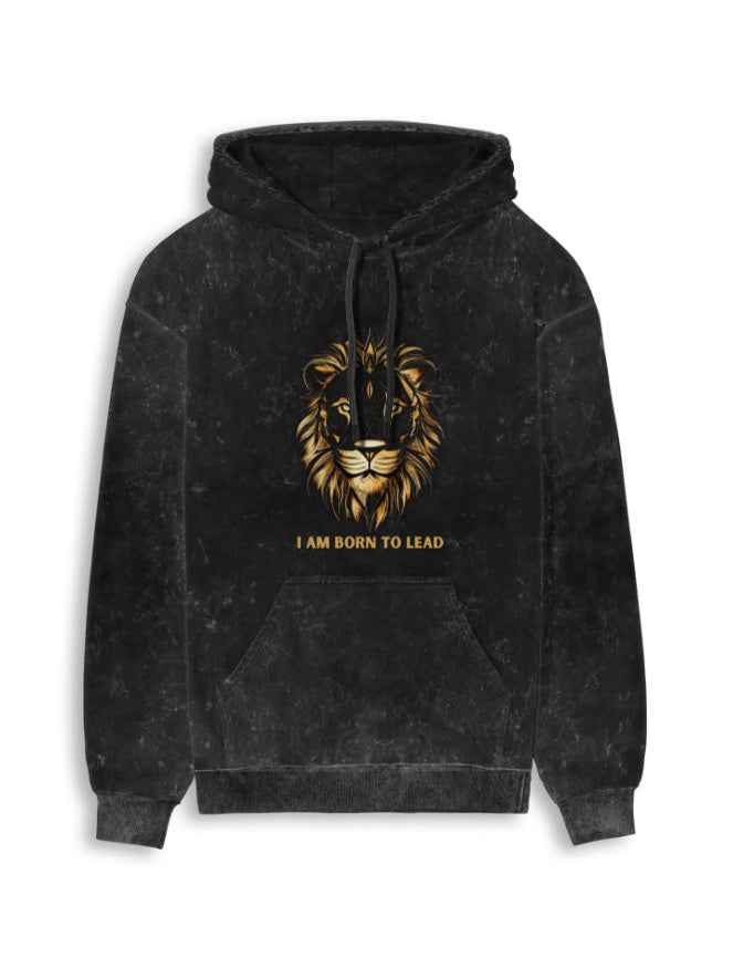 Unisex Acid Washed Hoodie Lion | UH62