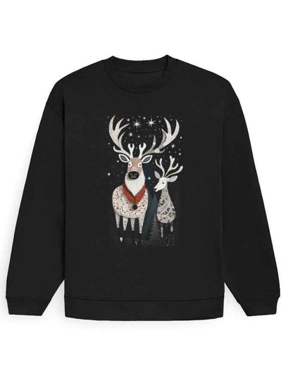 Unisex Oversized Sweatshirt Reindeer | UH35