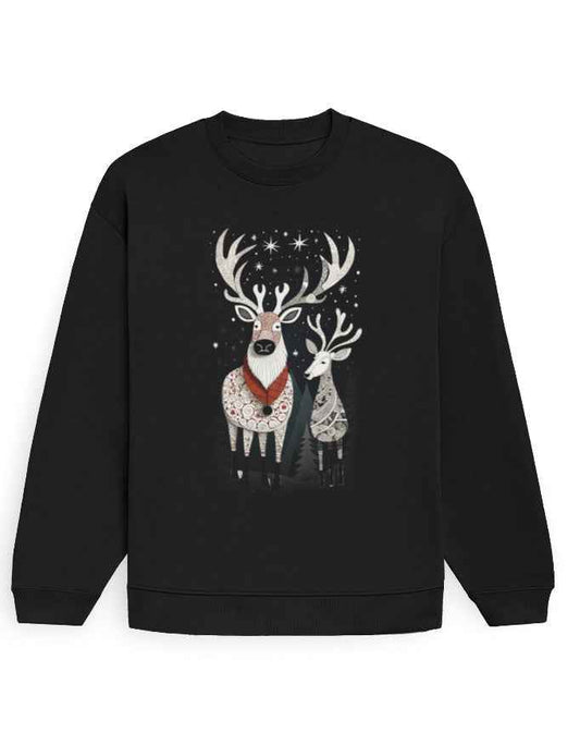 Unisex Oversized Sweatshirt Reindeer | UH35