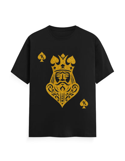 Unisex Classic Crew T-Shirt – Card King heart Black GlowZonePrints