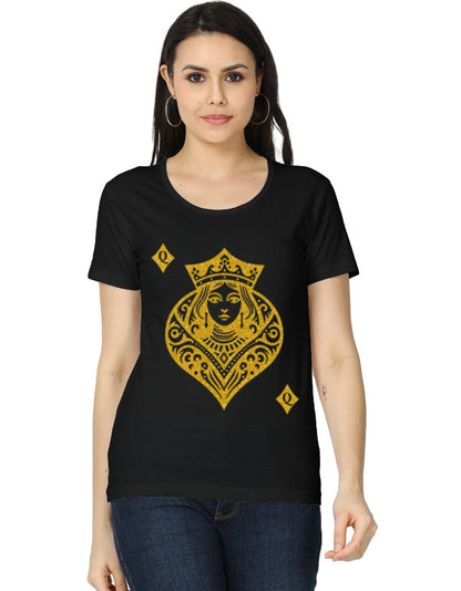Women's Classic T-Shirt – Card Queen Diamond Black GlowZonePrints