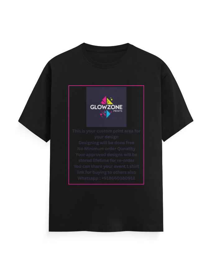 Unisex Classic Crew T-Shirt (Custom Print) Black GlowZonePrints