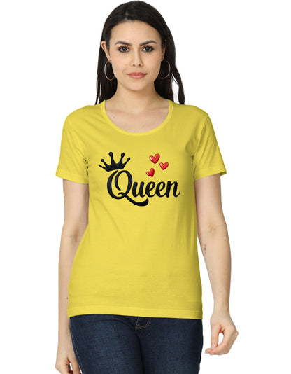 Women's Classic T-Shirt - Queen - Embroidery Edition New Yellow GlowZonePrints